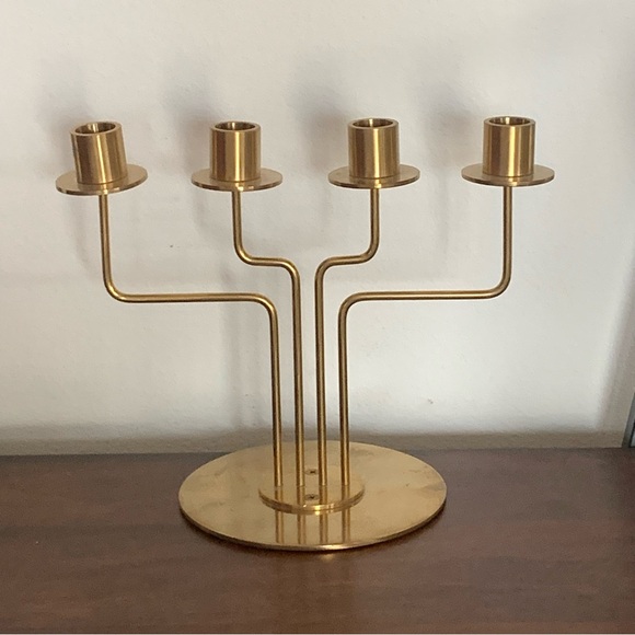 IKEA Other - Vintage 90s Ikea gold toned modern chic style 4 arm candle holder candelabra